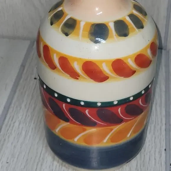 Vtg Pedraza Colorful Ceramic Vase Art Pottery Spain 8" Southwestern Native - Picture 5 of 7